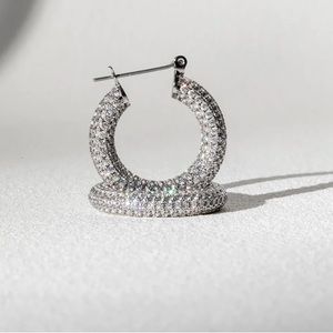 Luv AJ Pave Baby Amalfi Hoops Silver